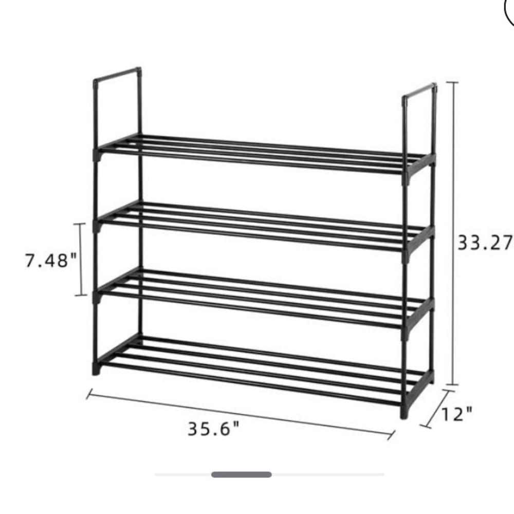 (Brandnew-1box) 4 Tiers Shoe Rack Shoe Tower Shelf Storage-Black